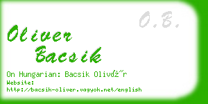 oliver bacsik business card